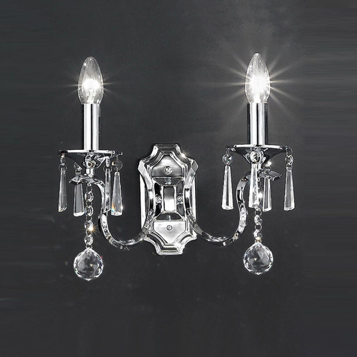 Fran LF2155/2 Taffeta 2 Light Chrome Crystal Wall Bracket