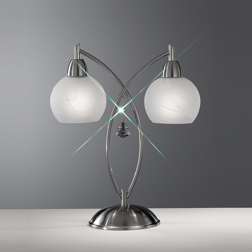 Fran LT907 Thea 2 Light Satin Nickel Table Lamp