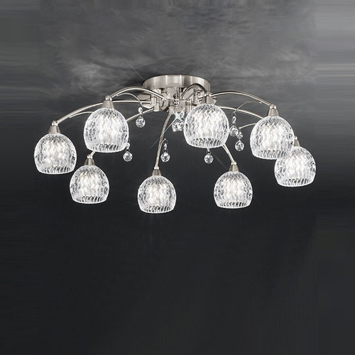 Fran LF2295/8 Jura 8 Light Satin Nickel Semi Flush