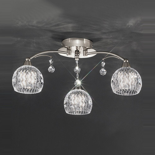 Fran LF2295/3 Jura 3 Light Satin Nickel Semi Flush