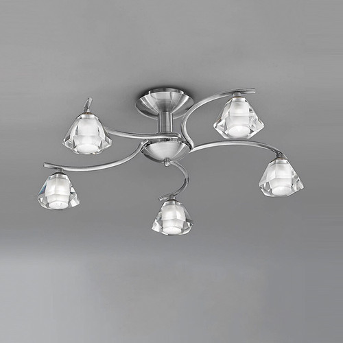 Fran LF2294/5 Twista 5 Light Satin Nickel Semi-Flush