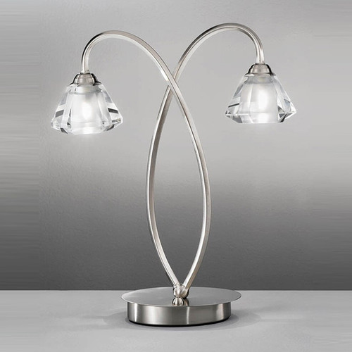 Fran LT972 Twista 2 Light Satin Nickel Table Lamp