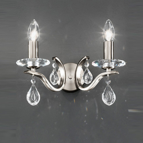 Fran LF2298/2 Willow 2 Light Satin Nickel Wall Light