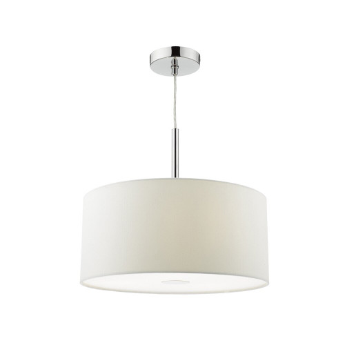 Dar Lighting Dar RON102 Ronda 3 Light Chrome Ceiling Pendant/white shade 