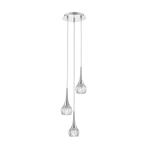 Dar Lighting Dar  LYA0350 Lyall 3 Light Polished Chrome ceiling Pendant 