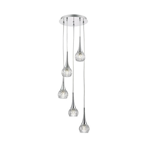 Dar Lighting Dar  LYA0550 Lyall 5 Light Polished Chrome Ceiling Pendant 