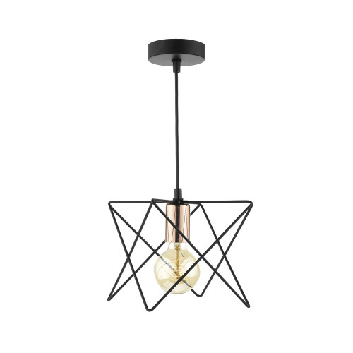 Dar Lighting Dar  MID0122 Midi 1 Light Matt Black Ceiling Pendant 