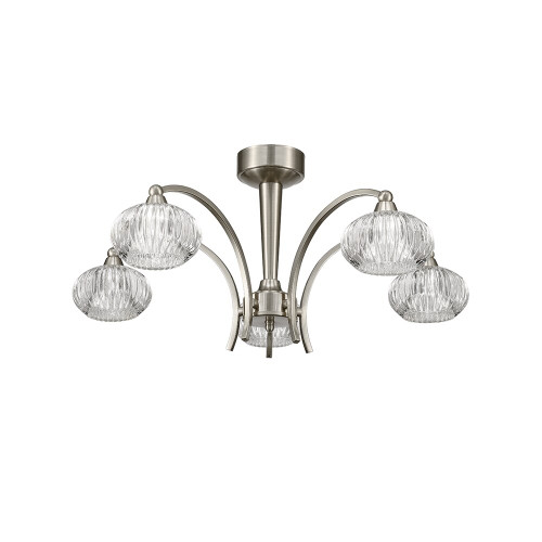 Fran LF2335/5 Ripple 5 Light Satin Nickel Semi Flush