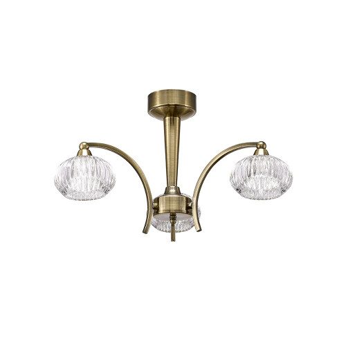 Fran LF2336/3 Ripple 3 Light Bronze Semi Flush