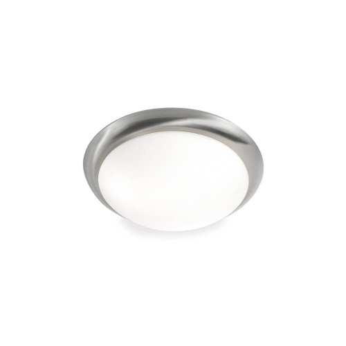 Fran FC5760 Nickel andamp;amp;amp; White Glass Flush Ceiling Fitting