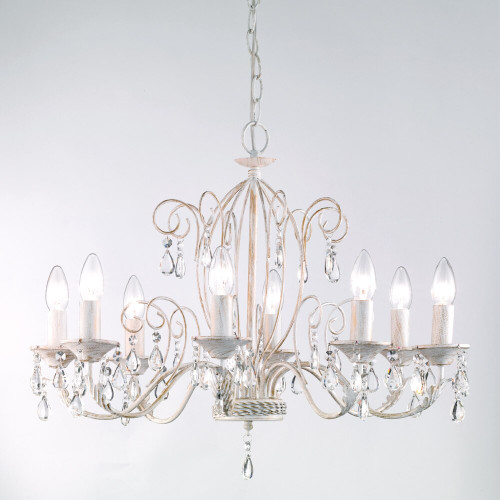 Fran LF2355/8 Aria 8 Light White/Gold Chandelier