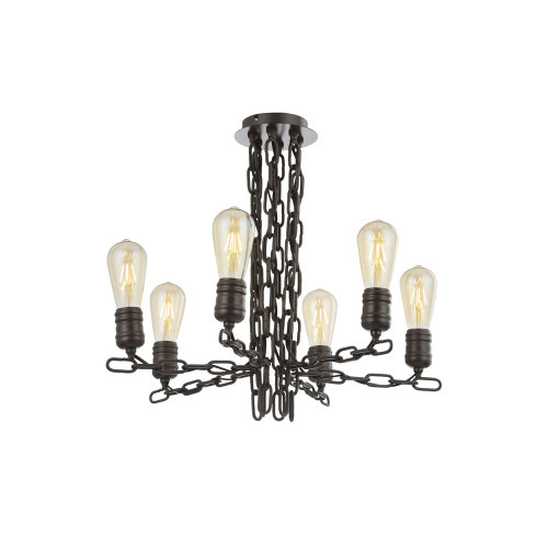 Fran LF2364/6 Linky Antique Iron 6 Light Chandelier