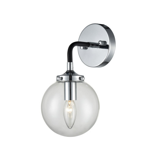Fran LF2369/1 Reaction Black/Chrome 1 Light Wall Light