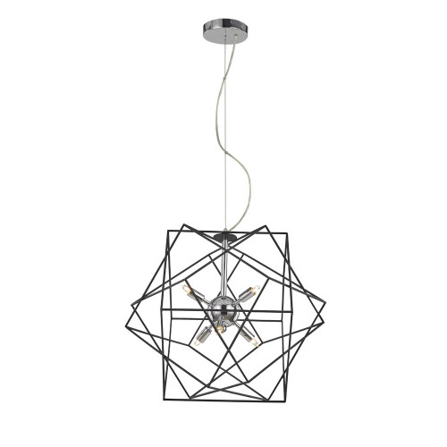 Fran LF2373-6 Vinci 6 Light Chrome/Antique Iron Pendant