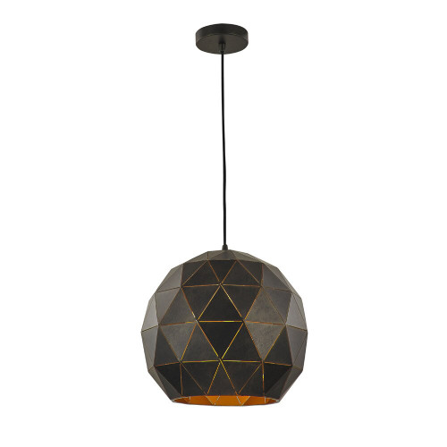 Fran HCP155 Tangent Black Gold Large Pendant