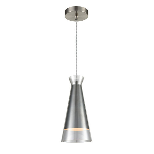 Fran HCP163 Konos 1 Light Satin Nickel/Smoked Pendant