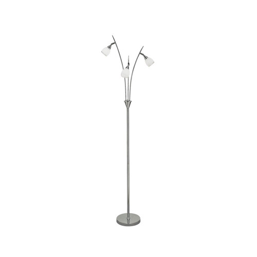 Fran LS219 Lutina 3 Light Chrome/Satin White Floor Lamp