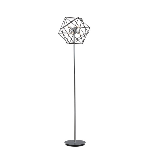 Fran LS225 Vinci 6 Light Chrome/Antique Iron Floor Lamp