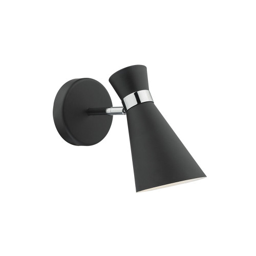 Dar Lighting Dar  ASH0722 Ashworth 1 Light Black And Chrome Wall Light 