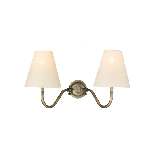 David Hunt Lighting David Hunt HIC0975 Hicks 2 Light Antique Brass Wall Light
