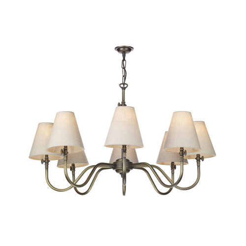 David Hunt Lighting David Hunt HIC0875 Hicks 8 Light Brass Ceiling Pendant