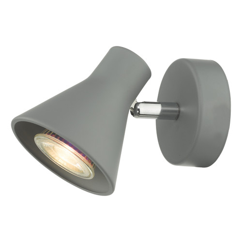 Dar Lighting Diza Matt Grey Single Spotlight