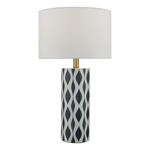 Dar Lighting Weylin Blue and White Ceramic Table Lamp With Shade