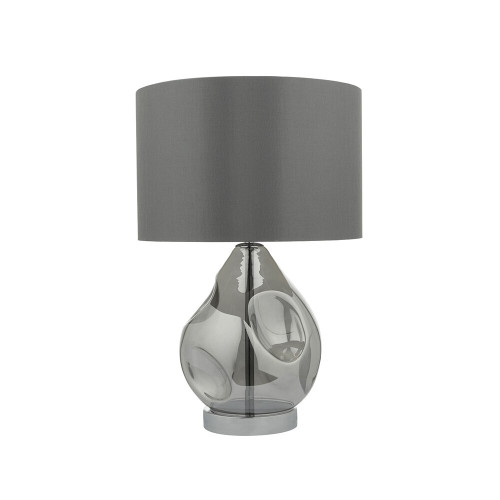Dar Lighting Dar  QUI4210 Quinn 1 Light Smoked Glass Table Lamp 