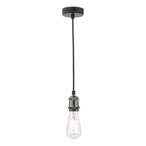 Dar Lighting Waco Black Chrome Matt Black Single E27 Suspension