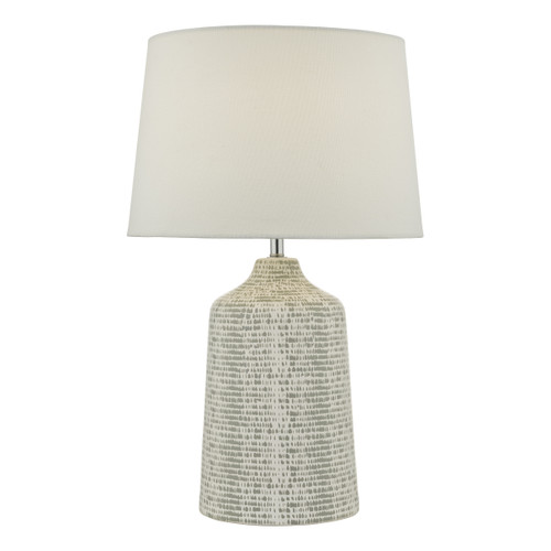 Dar Lighting Vondra White And Grey Table Lamp With Shade