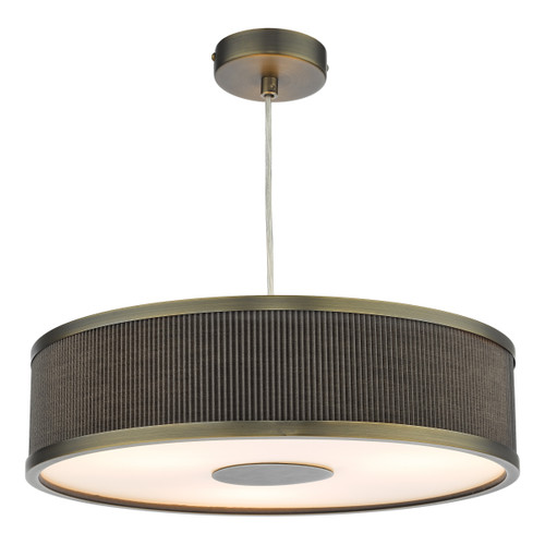 Dar Lighting Alvaro Antique Bronze And Mushroom 3 Light Pendant