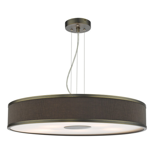 Dar Lighting Alvaro Antique Bronze And Mushroom 6 Light Pendant