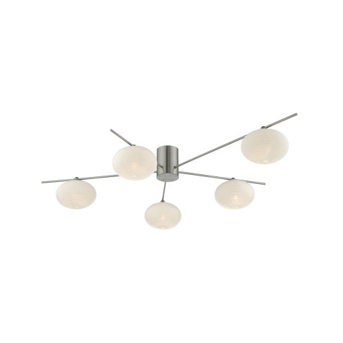 Dar Lighting Dar  JAS5446 Jasper 5 Light Satin Chrome Semi Flush Fitting 