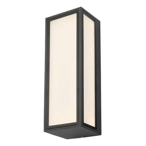 Dar Lighting Arham Matt Grey And Frosted Glass Outdoor LED Wall Light IP65