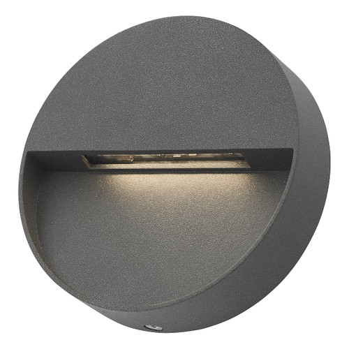 Dar Lighting Ugo Round Eyelid Anthracite LED Outdoor Wall Light IP65