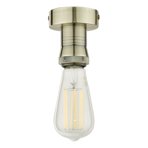 Dar Lighting E27 Antique Brass Semi Flush Bracket