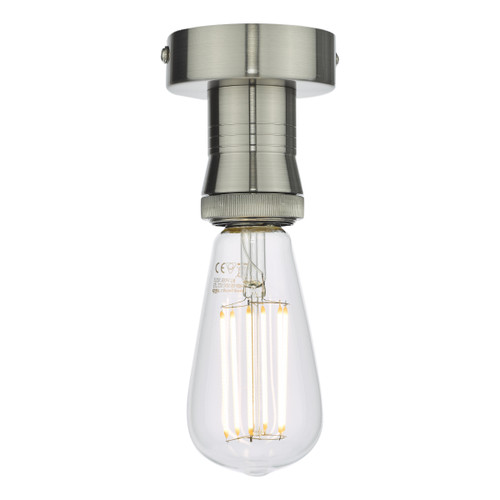 Dar Lighting E27 Antique Chrome Semi Flush Bracket