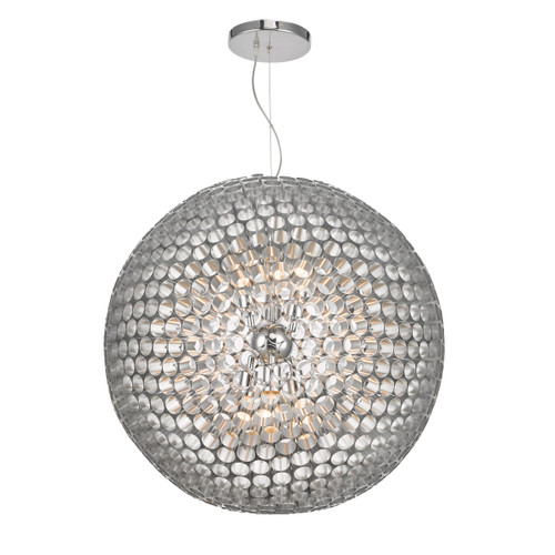 Dar Lighting Serafina Brushed Chrome Large 6 Light Pendant