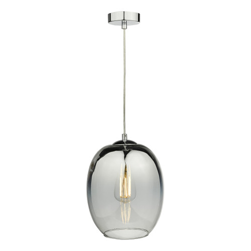 Dar Lighting Patrice Silver Glass 1 Light Pendant