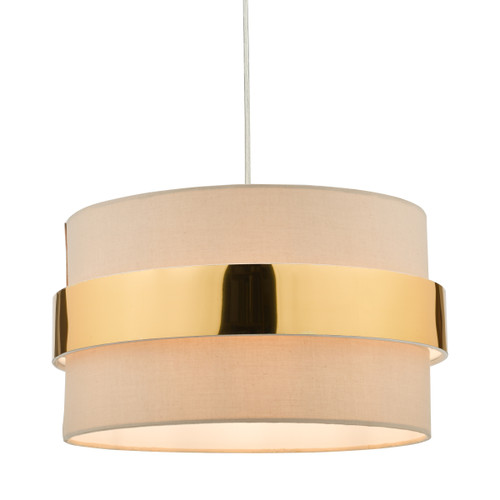 Dar Lighting Oki Taupe Shade With Gold Band Easy Fit