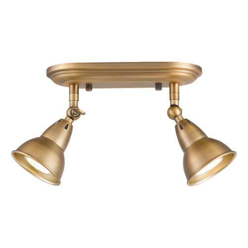 Dar Lighting Nathaniel Aged Brass 2 Light Plate Spotlight