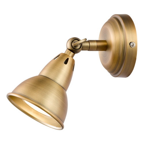 Dar Lighting Nathaniel Aged Brass Single Wall Spotlight
