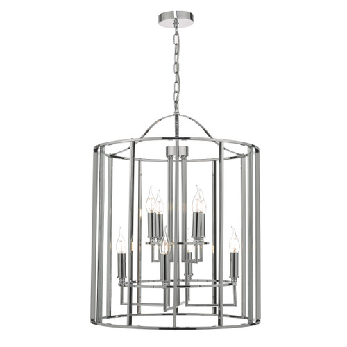 Dar Lighting Myka Polished Chrome 8lt Lantern
