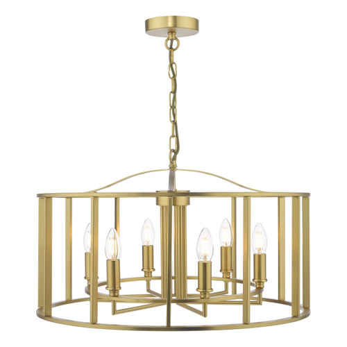 Dar Lighting Myka Brushed Bronze 6lt Pendant