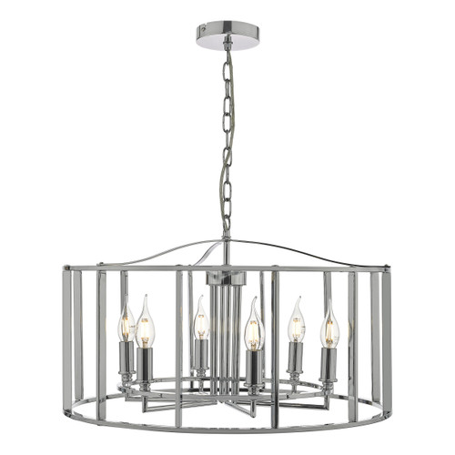 Dar Lighting Myka Polished Chrome 6lt Pendant