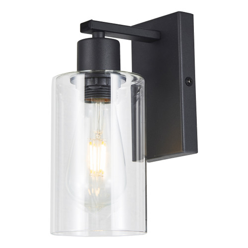 Dar Lighting Miu Matt Black Glass Wall Light