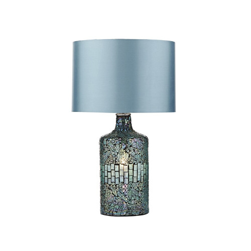 Dar Lighting Dar  GUR4223 Guru 1 Light Blue Mosaic Table Lamp 