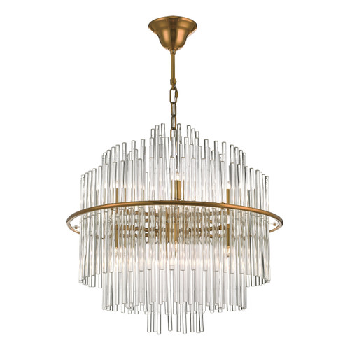Dar Lighting Lukas Antique Gold And Glass 13 Light Pendant