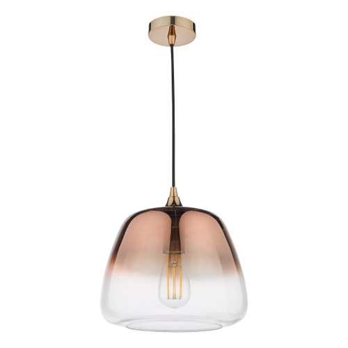 Dar Lighting Klaxon Ombre Copper Glass 1 Light Pendant