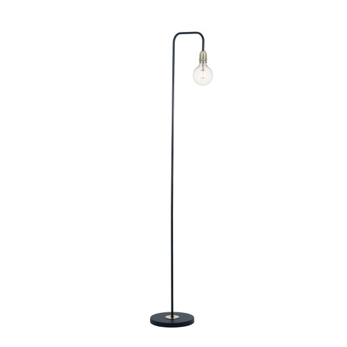 Dar Lighting Kiefer Black and Antique Brass Floor Lamp